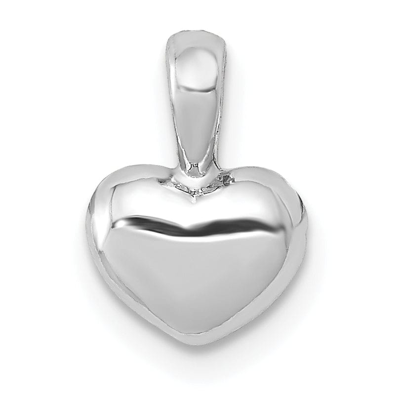 Lovely Rita's Pendants & Charms 14K White Gold Solid Polished Finish Open Back Domed Heart Shape Charm Pendant