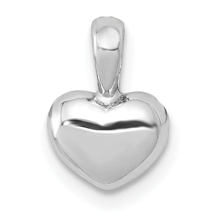 Lovely Rita's Pendants & Charms 14K White Gold Solid Polished Finish Open Back Domed Heart Shape Charm Pendant