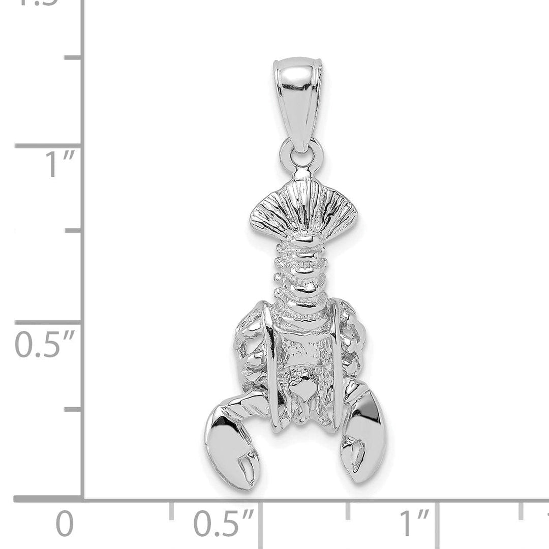 Lovely Rita's Pendants & Charms 14K White Gold Solid Polished Finish Open Back Moveable Lobster Charm Pendant
