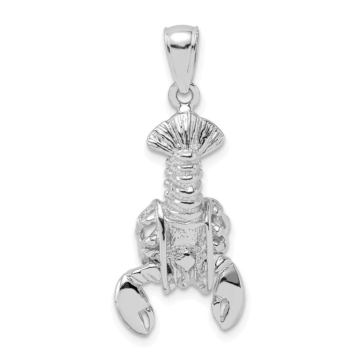 Lovely Rita's Pendants & Charms 14K White Gold Solid Polished Finish Open Back Moveable Lobster Charm Pendant