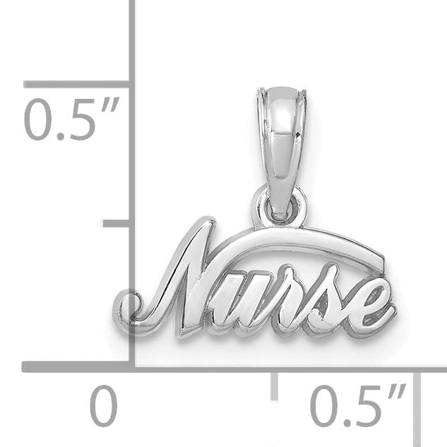 Lovely Rita's Pendants & Charms 14K White Gold Solid Polished Finish Open Back Nurse Charm Pendant