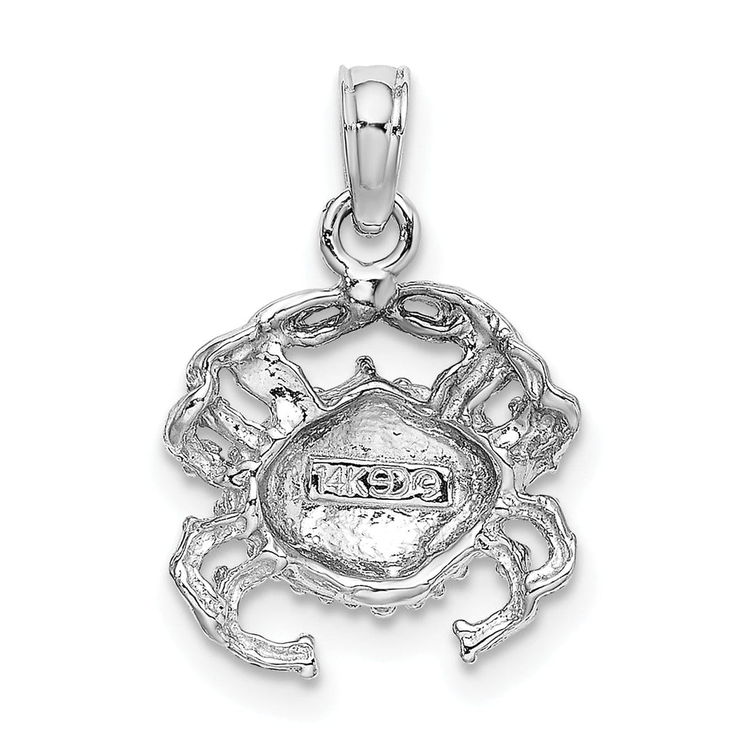 Lovely Rita's Pendants & Charms 14k White Gold Solid Polished Finish Open-Backed Soild Crab Charm Pendant