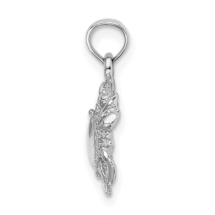 Lovely Rita's Pendants & Charms 14k White Gold Solid Polished Finish Open-Backed Soild Crab Charm Pendant