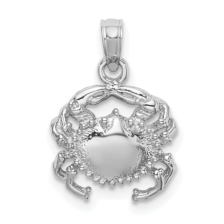 Lovely Rita's Pendants & Charms 14k White Gold Solid Polished Finish Open-Backed Soild Crab Charm Pendant