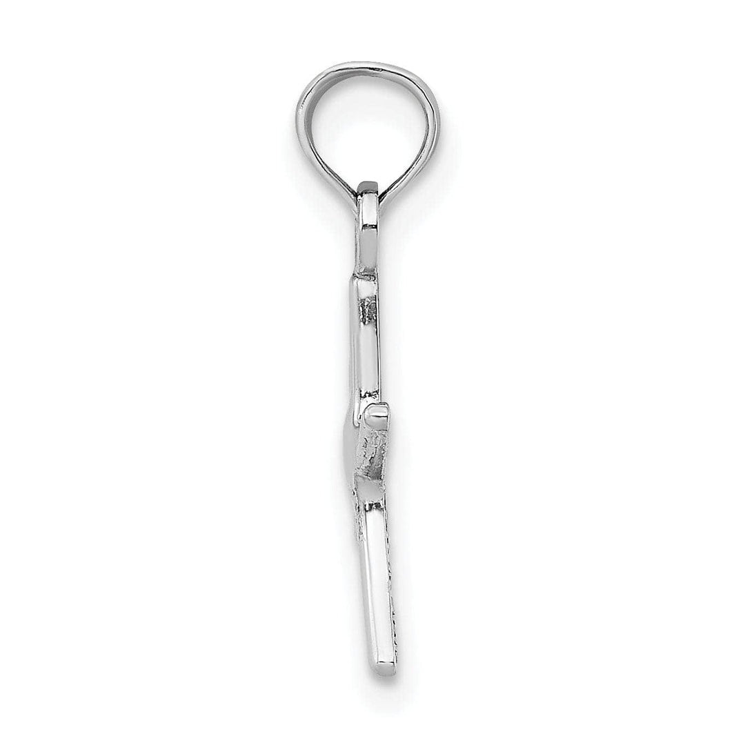 Lovely Rita's Pendants & Charms 14K White Gold Solid Polished Finish Small Size Dancing Starfish Charm Pendant