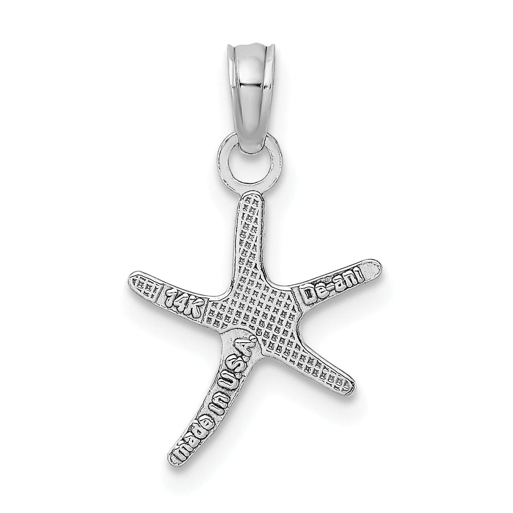 Lovely Rita's Pendants & Charms 14K White Gold Solid Polished Finish Small Size Dancing Starfish Charm Pendant