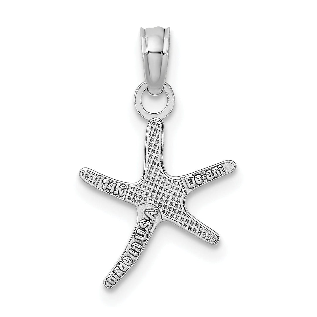 Lovely Rita's Pendants & Charms 14K White Gold Solid Polished Finish Small Size Dancing Starfish Charm Pendant