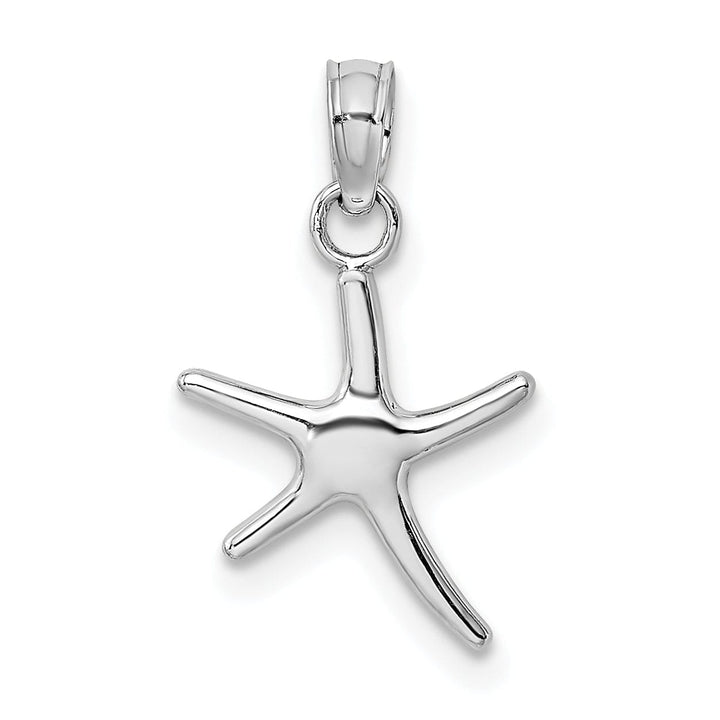 Lovely Rita's Pendants & Charms 14K White Gold Solid Polished Finish Small Size Dancing Starfish Charm Pendant