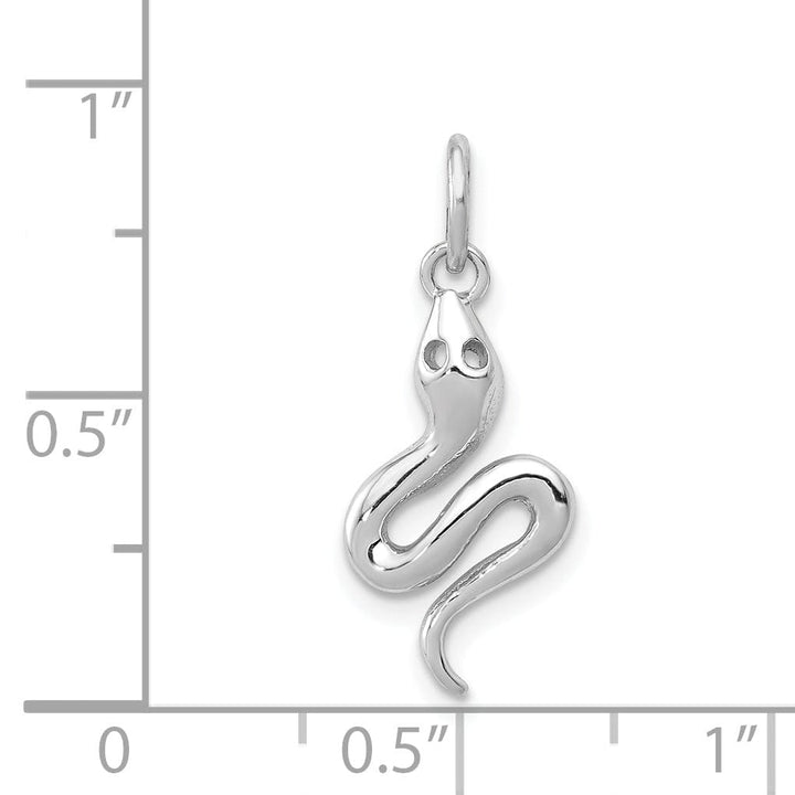 Lovely Rita's Pendants & Charms 14k White Gold Solid Polished Finish Snake Charm Pendant