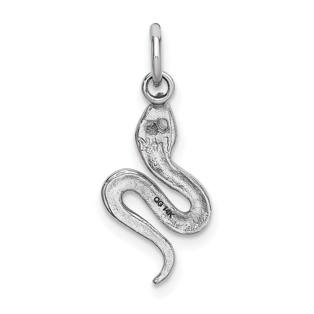 Lovely Rita's Pendants & Charms 14k White Gold Solid Polished Finish Snake Charm Pendant