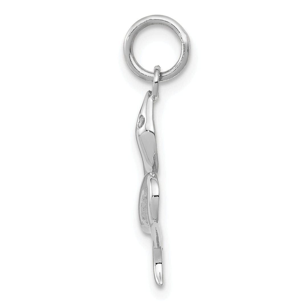 Lovely Rita's Pendants & Charms 14k White Gold Solid Polished Finish Snake Charm Pendant