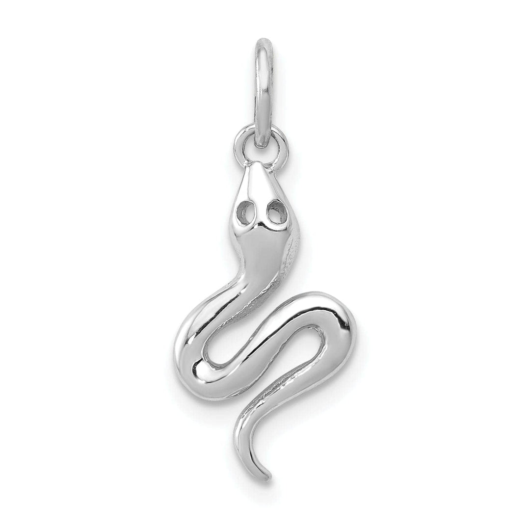 Lovely Rita's Pendants & Charms 14k White Gold Solid Polished Finish Snake Charm Pendant