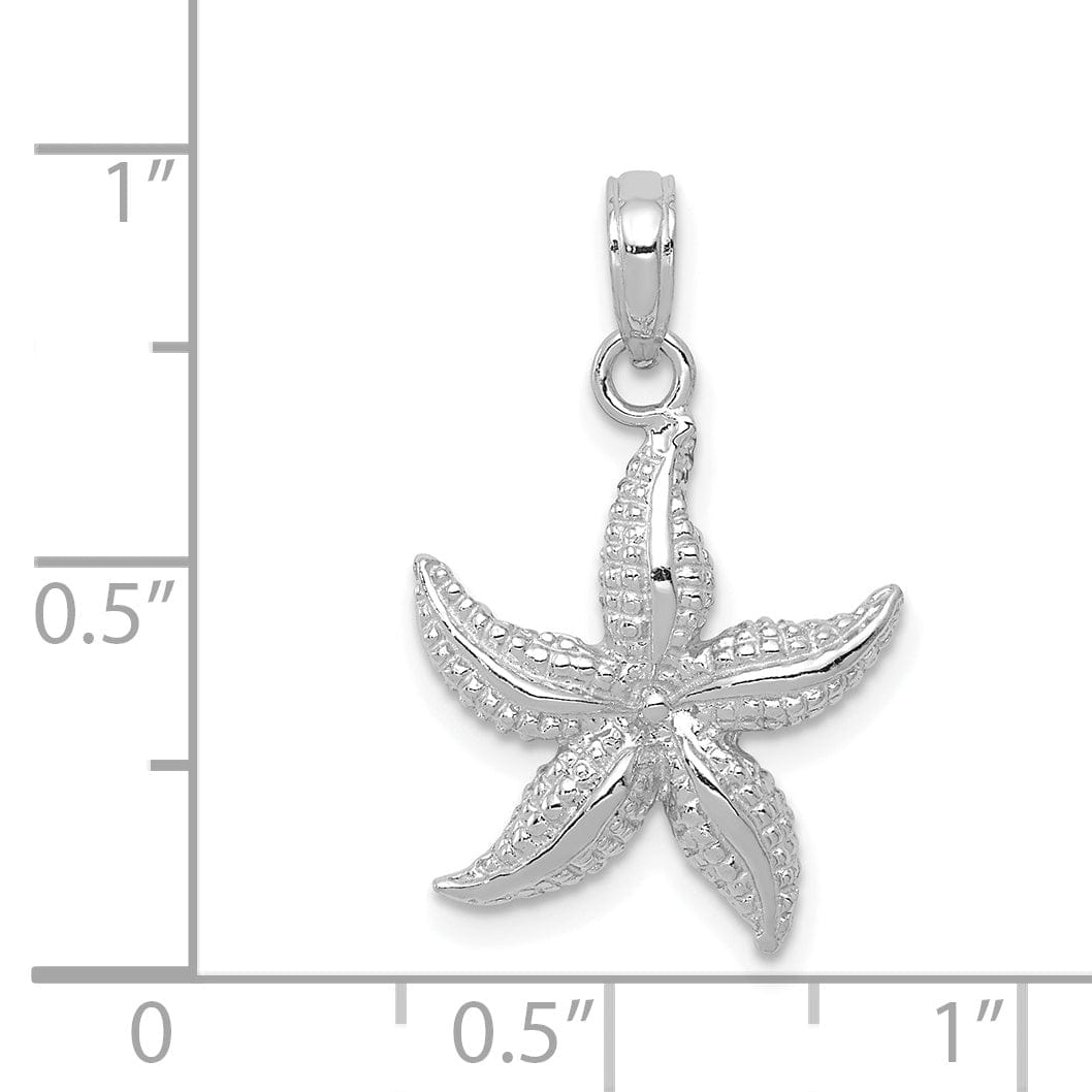 Lovely Rita's Pendants & Charms 14K White Gold Solid Polished Finish Starfish Pendant