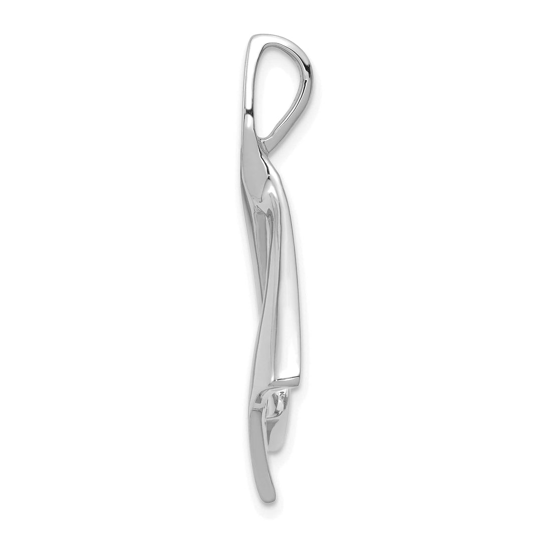 Lovely Rita's Pendants & Charms 14k White Gold Solid Polished Finish Swirl Sleek Design Omega Slide Pendant fits up to 6 mm Omega