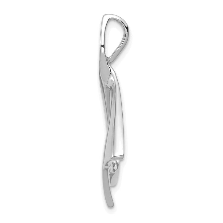 Lovely Rita's Pendants & Charms 14k White Gold Solid Polished Finish Swirl Sleek Design Omega Slide Pendant fits up to 6 mm Omega