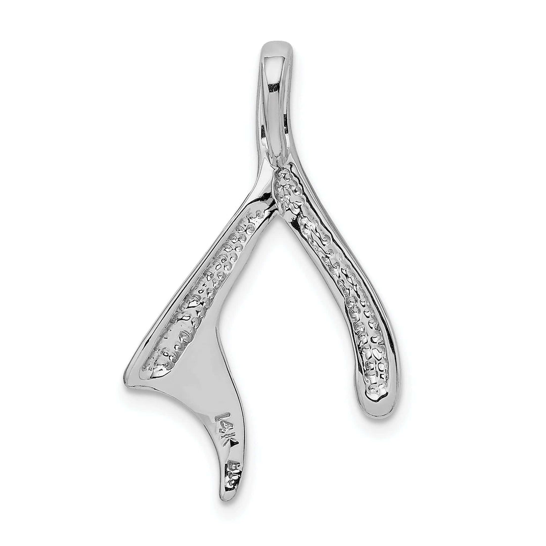 Lovely Rita's Pendants & Charms 14k White Gold Solid Polished Finish Swirl Sleek Design Omega Slide Pendant fits up to 6 mm Omega