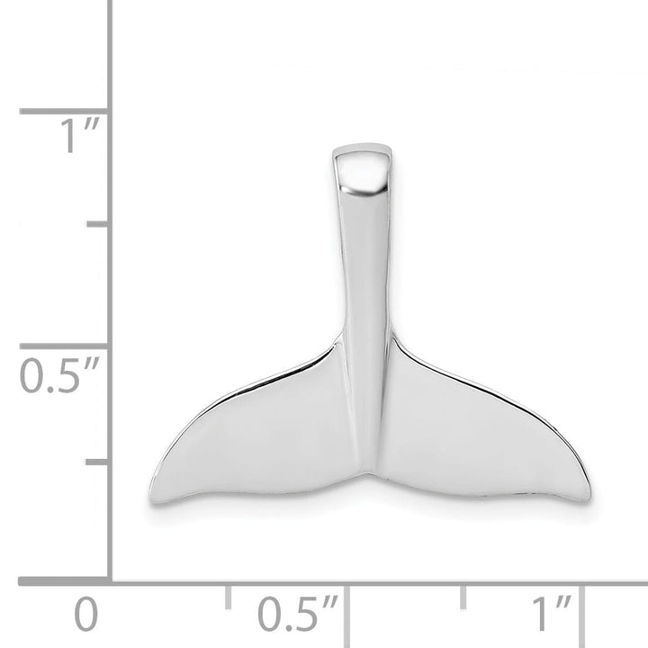 Lovely Rita's Pendants & Charms 14K White Gold Solid Polished Finish Whale Tail Slide Pendant will not fit Omega Chain