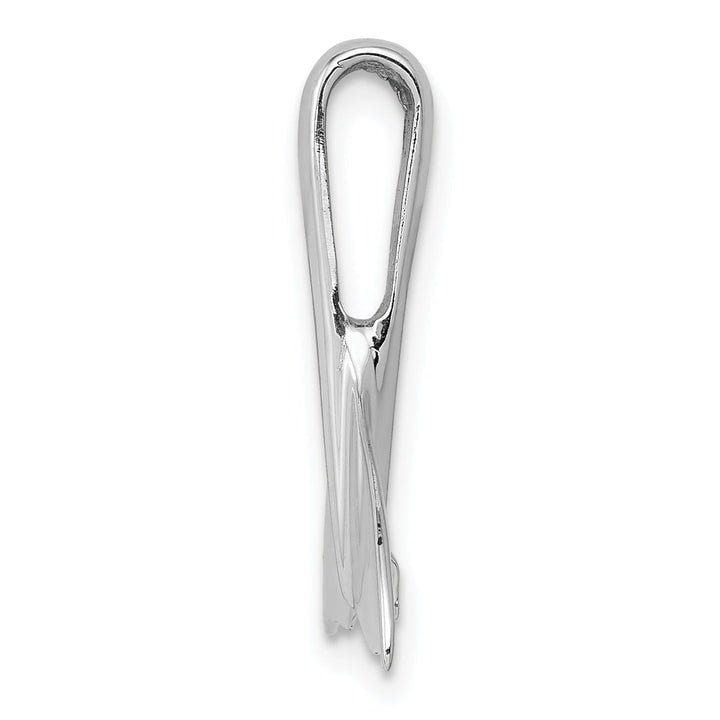 Lovely Rita's Pendants & Charms 14K White Gold Solid Polished Finish Whale Tail Slide Pendant will not fit Omega Chain