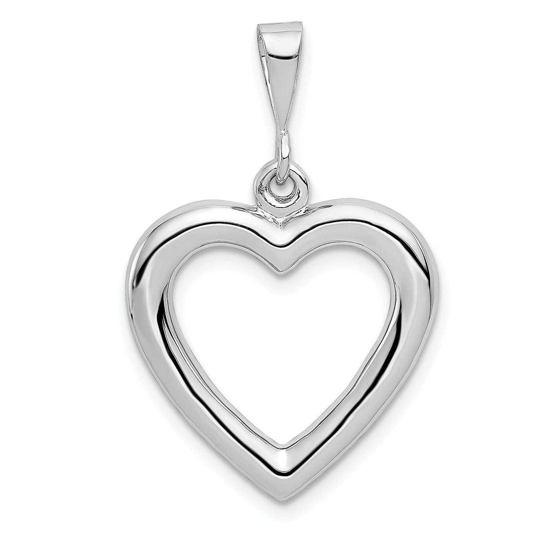 Lovely Rita's Pendants & Charms 14k White Gold Solid Polished Heart Pendant