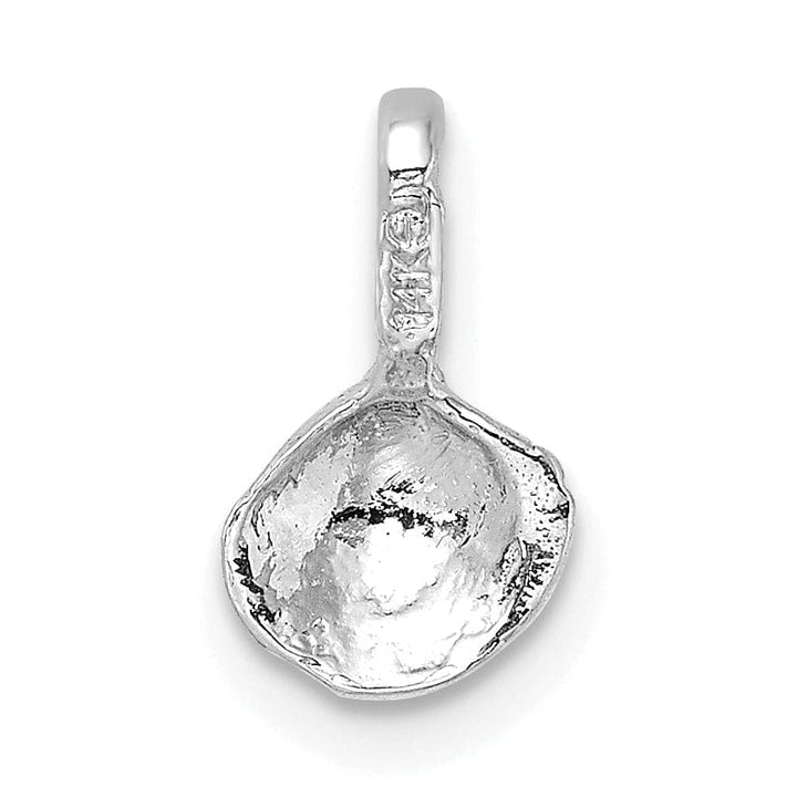 Lovely Rita's Pendants & Charms 14K White Gold Solid Polished Mini Clam Shell Pendant