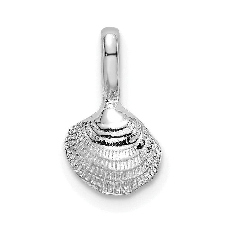 Lovely Rita's Pendants & Charms 14K White Gold Solid Polished Mini Clam Shell Pendant