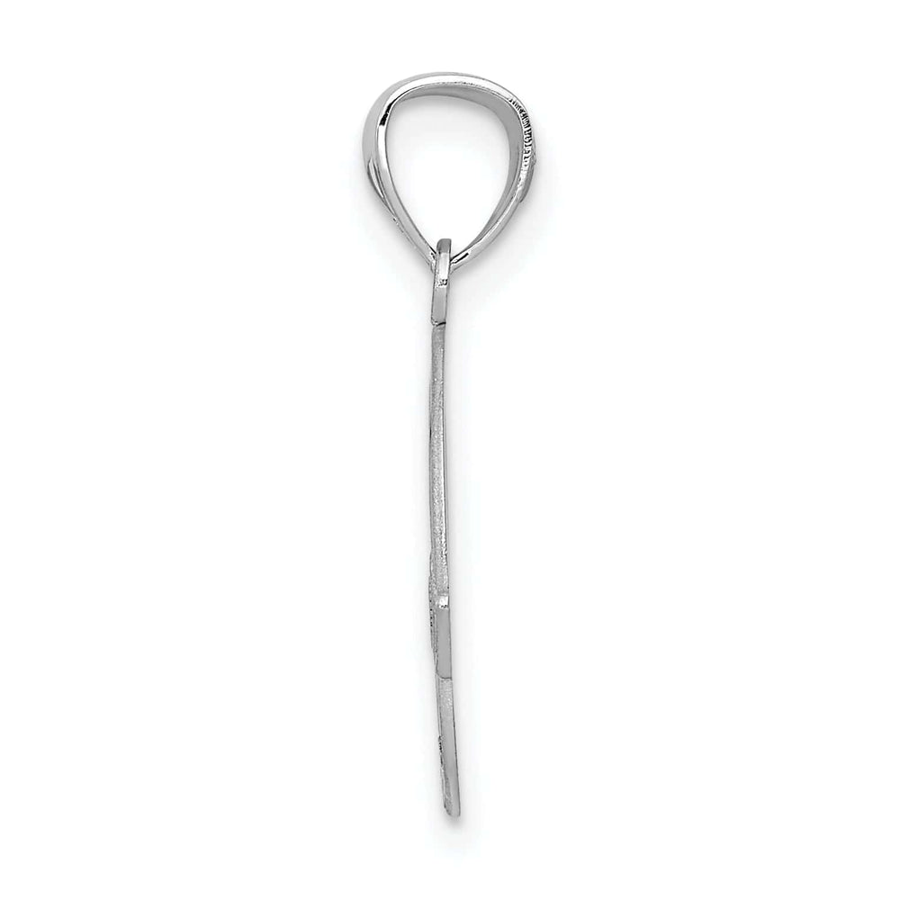 Lovely Rita's Pendants & Charms 14k White Gold Solid Satin Diamond Cut Finish Flat-Backed Claddagh Design Charm Pendant