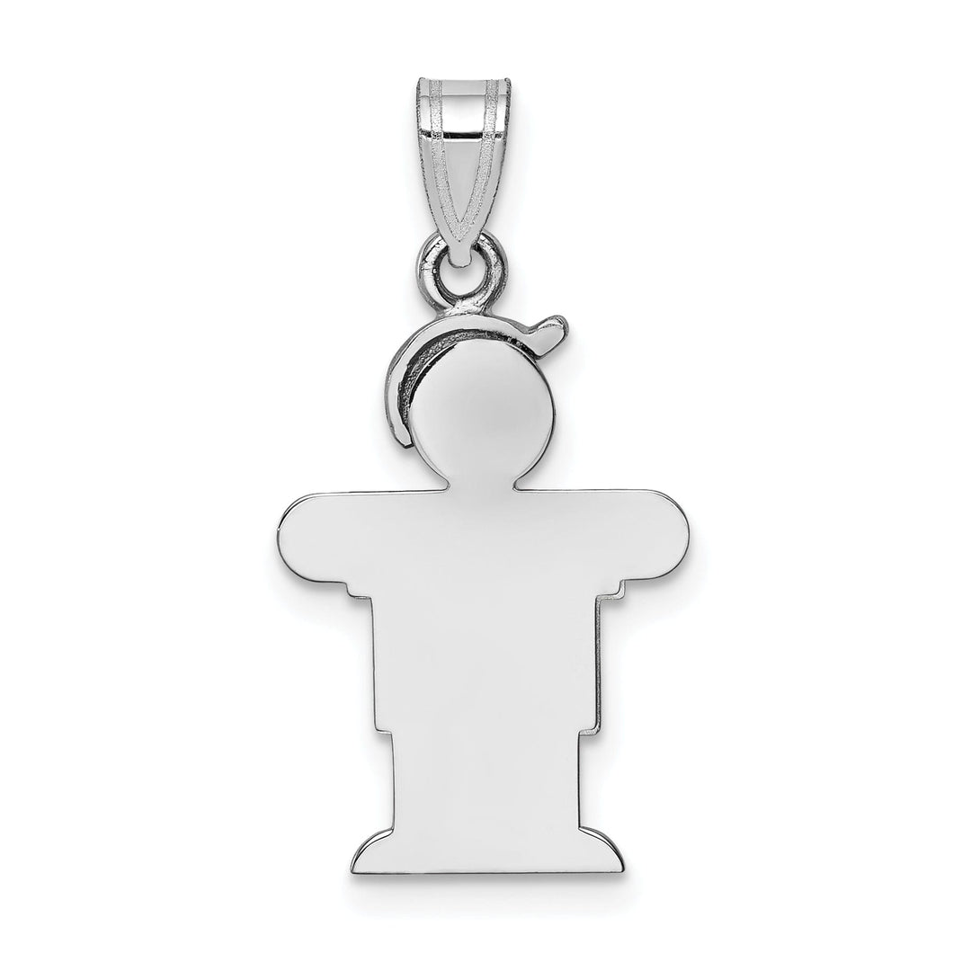 Lovely Rita's Pendants & Charms 14k White Gold Solid Small Boy With Hat Hugs Charm