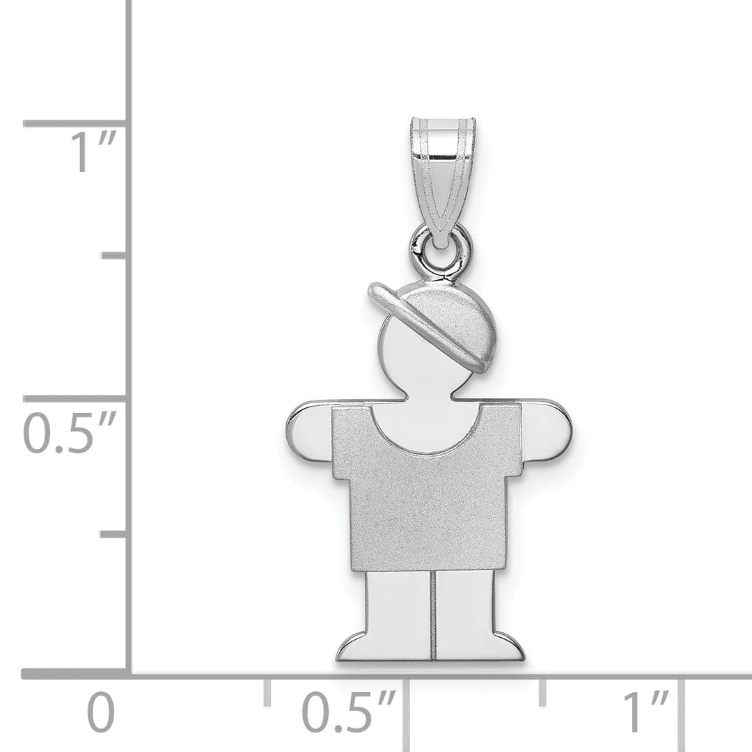 Lovely Rita's Pendants & Charms 14k White Gold Solid Small Boy With Hat Hugs Charm