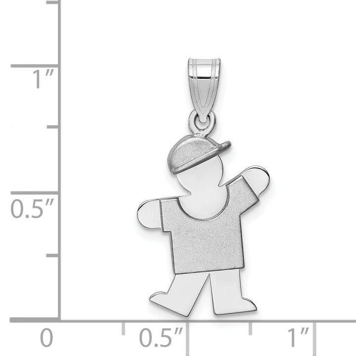 Lovely Rita's Pendants & Charms 14k White Gold Solid Small Boy With Hat Kiss Charm