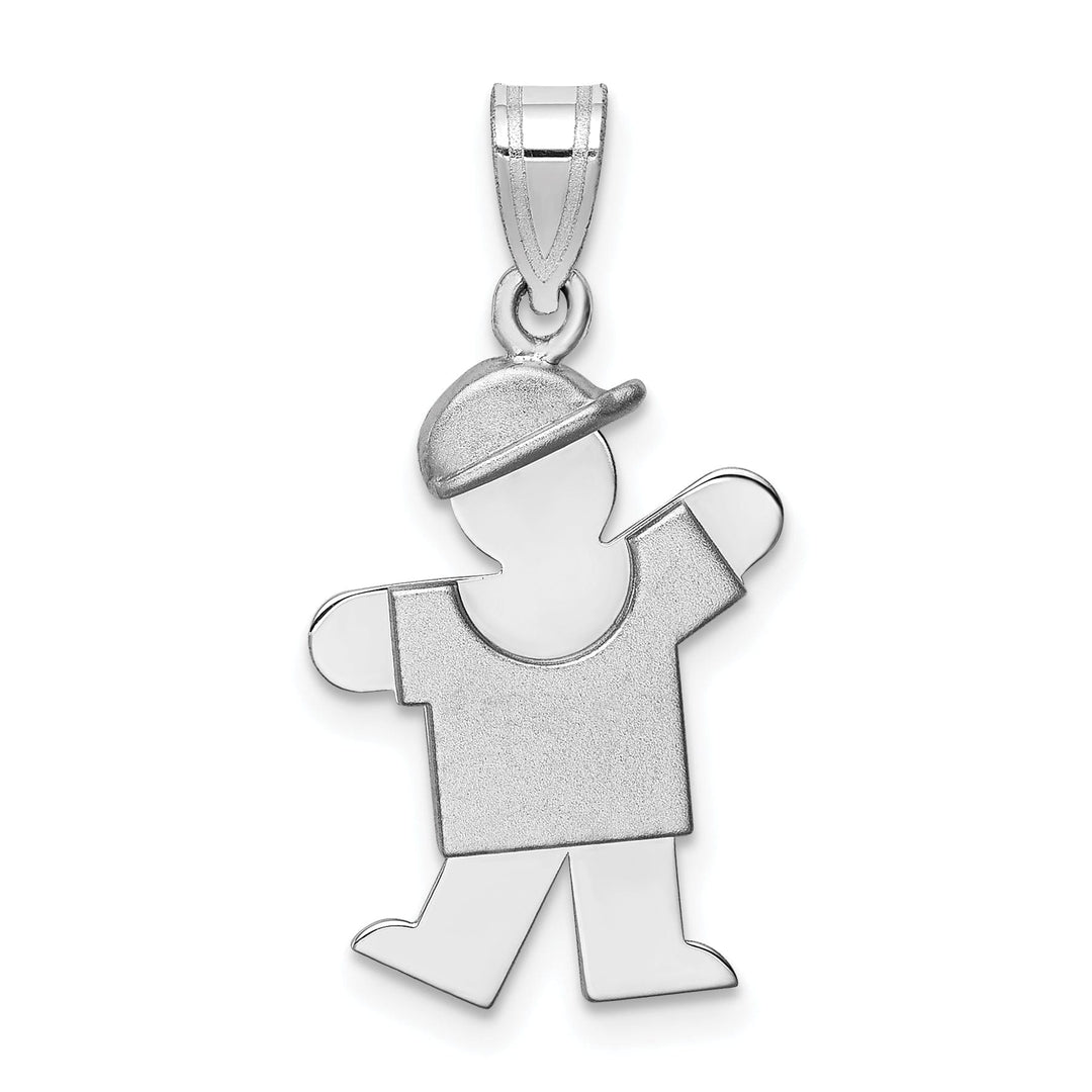 Lovely Rita's Pendants & Charms 14k White Gold Solid Small Boy With Hat Kiss Charm