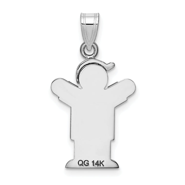 Lovely Rita's Pendants & Charms 14k White Gold Solid Small Boy With Hat Love Charm