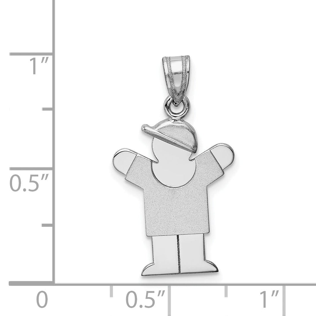 Lovely Rita's Pendants & Charms 14k White Gold Solid Small Boy With Hat Love Charm