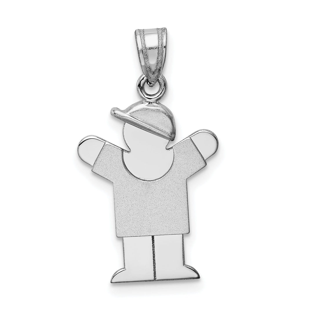 Lovely Rita's Pendants & Charms 14k White Gold Solid Small Boy With Hat Love Charm