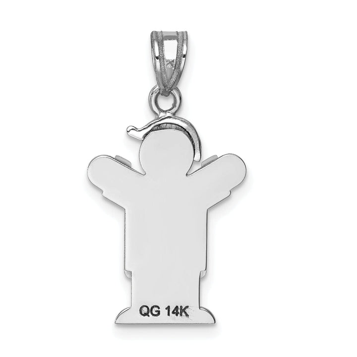 Lovely Rita's Pendants & Charms 14k White Gold Solid Small Boy With Hat Love Charm