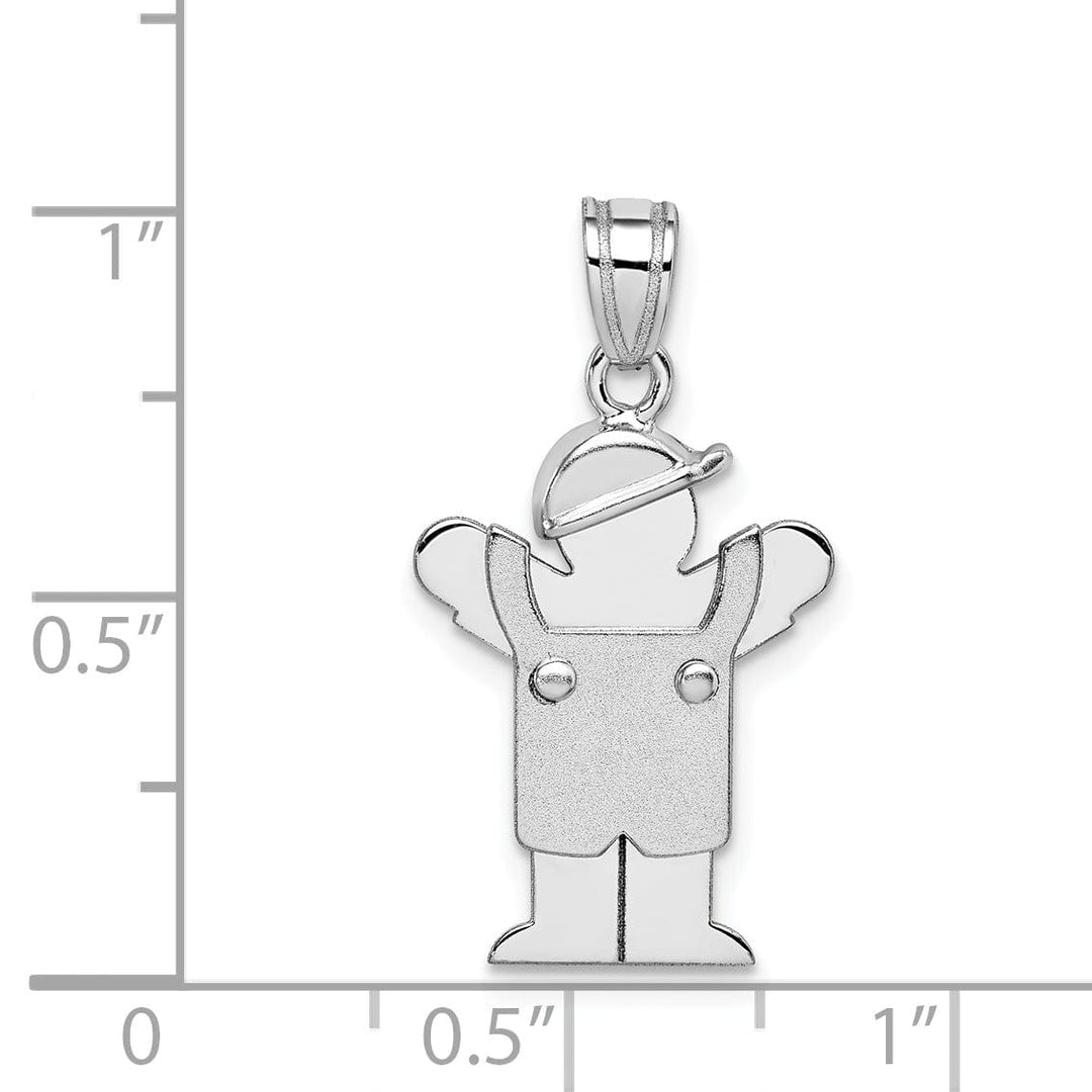Lovely Rita's Pendants & Charms 14k White Gold Solid Small Boy With Hat Love Charm