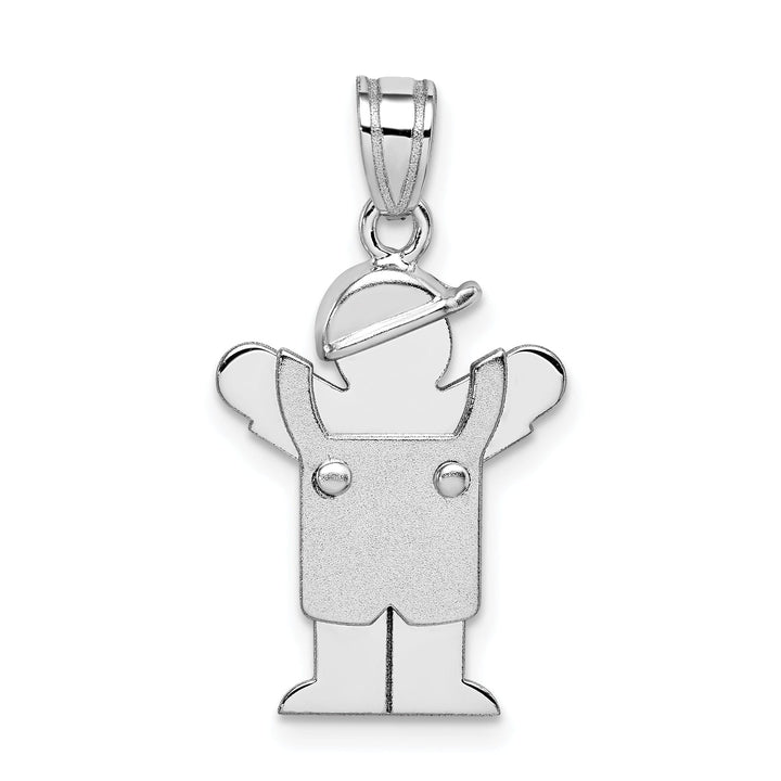 Lovely Rita's Pendants & Charms 14k White Gold Solid Small Boy With Hat Love Charm