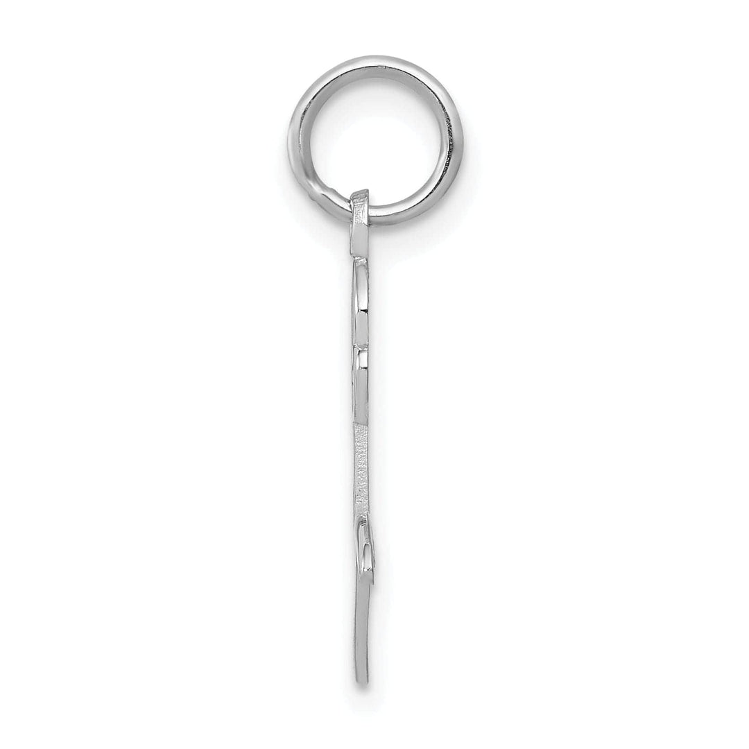 Lovely Rita's Pendants & Charms 14k White Gold  Solid Textured Back Polished Finish Rose Charm Pendant