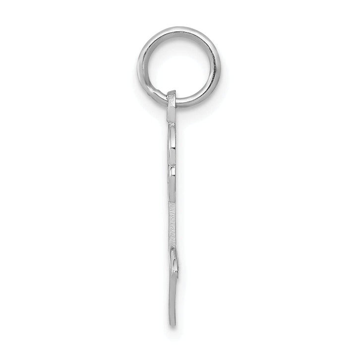 Lovely Rita's Pendants & Charms 14k White Gold  Solid Textured Back Polished Finish Rose Charm Pendant