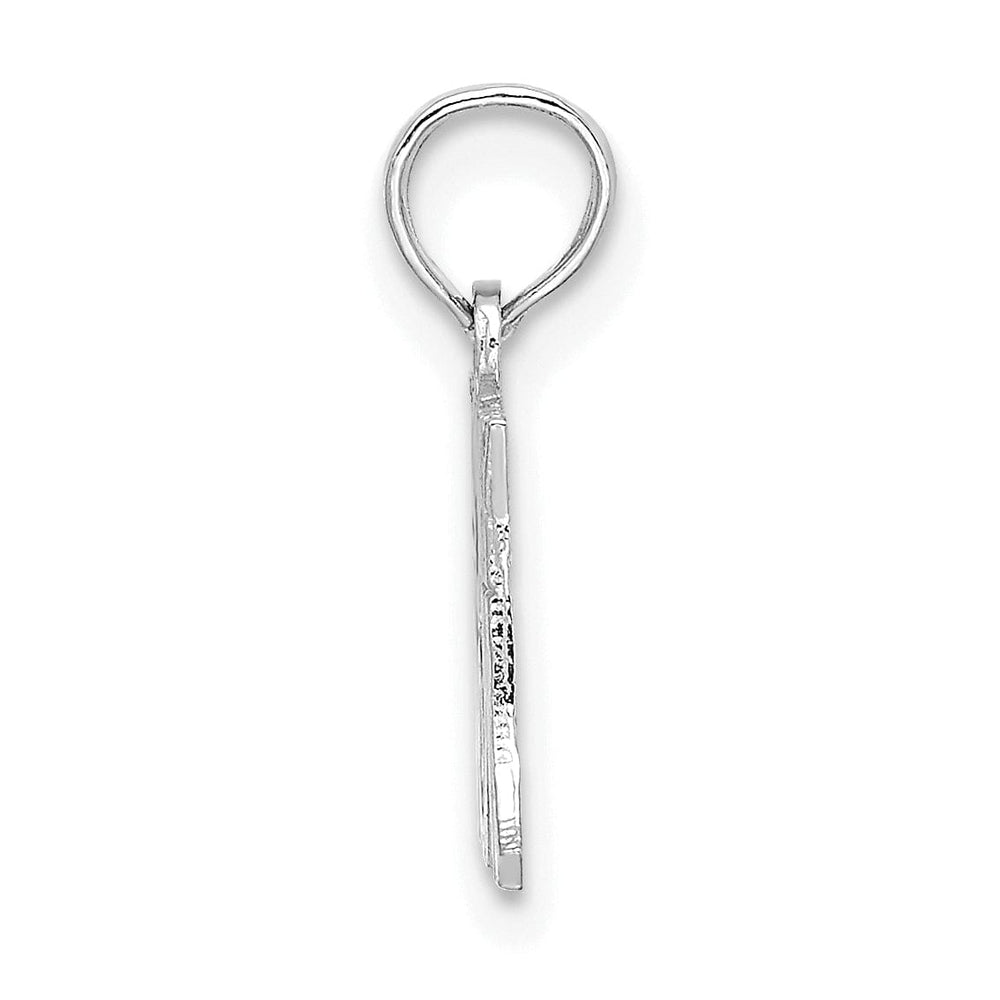 Lovely Rita's Pendants & Charms 14K White Gold Solid Textured Polished Finish I HEART MY MOM Charm Pendant