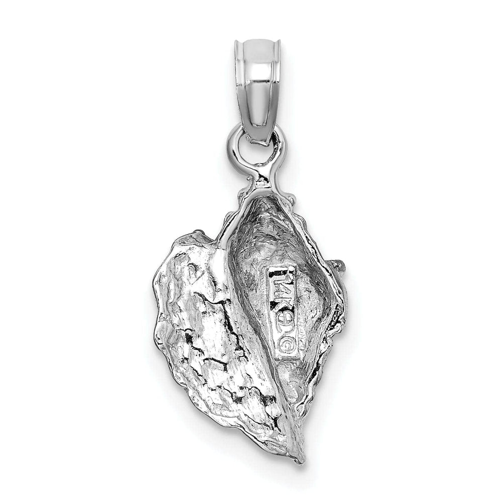 Lovely Rita's Pendants & Charms 14k White Gold Solid Textured Polished Finish Mens Conch Shell Charm Pendant