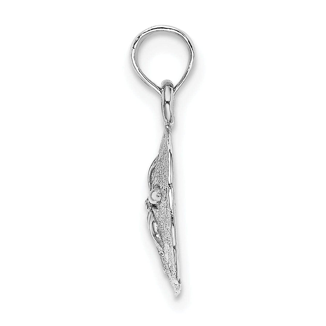 Lovely Rita's Pendants & Charms 14k White Gold Solid Textured Polished Finish Mens Sand Dollar Charm Pendant