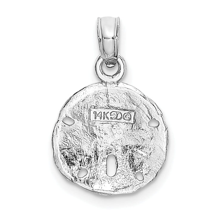 Lovely Rita's Pendants & Charms 14k White Gold Solid Textured Polished Finish Mens Sand Dollar Charm Pendant
