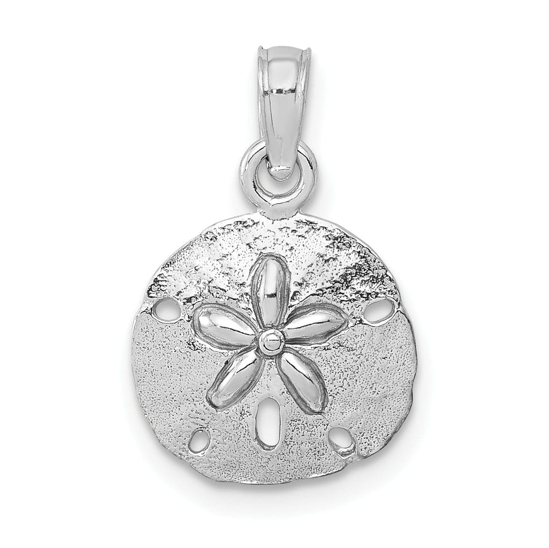 Lovely Rita's Pendants & Charms 14k White Gold Solid Textured Polished Finish Mens Sand Dollar Charm Pendant