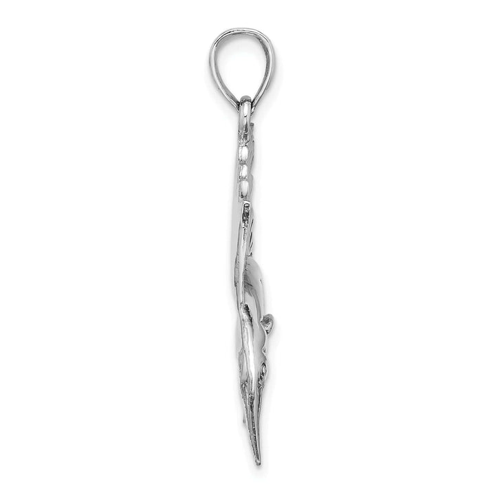 Lovely Rita's Pendants & Charms 14k White Gold Solid Textured Polished Finish Sailfish Charm Pendant