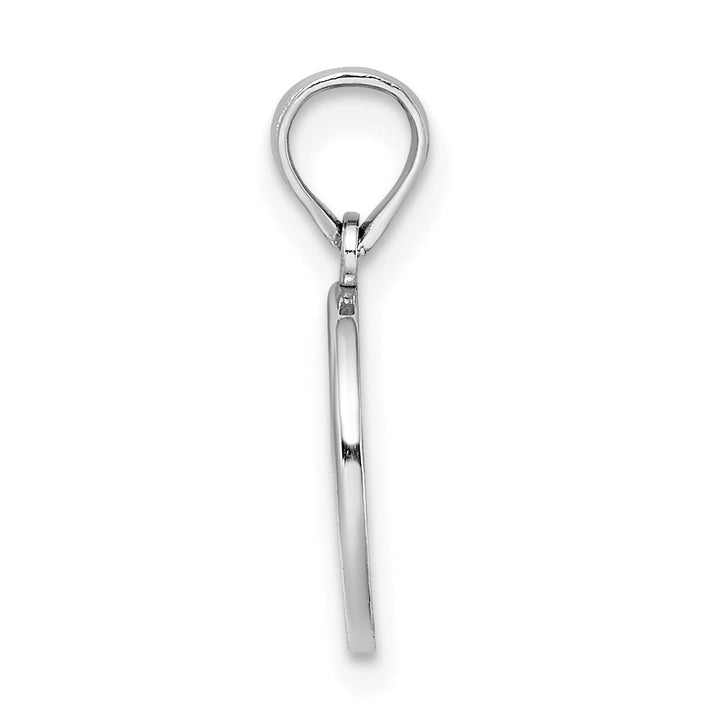 Lovely Rita's Pendants & Charms 14k White Gold Solid Textured Polished Small Fleur De Lis in Oval Shape Design Charm Pendant