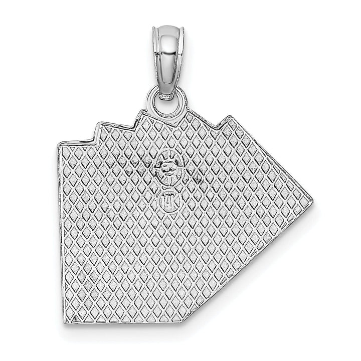Lovely Rita's Pendants & Charms 14k White Gold Solid Textured  Satin Polished Finish Royal Flush Charm Pendant