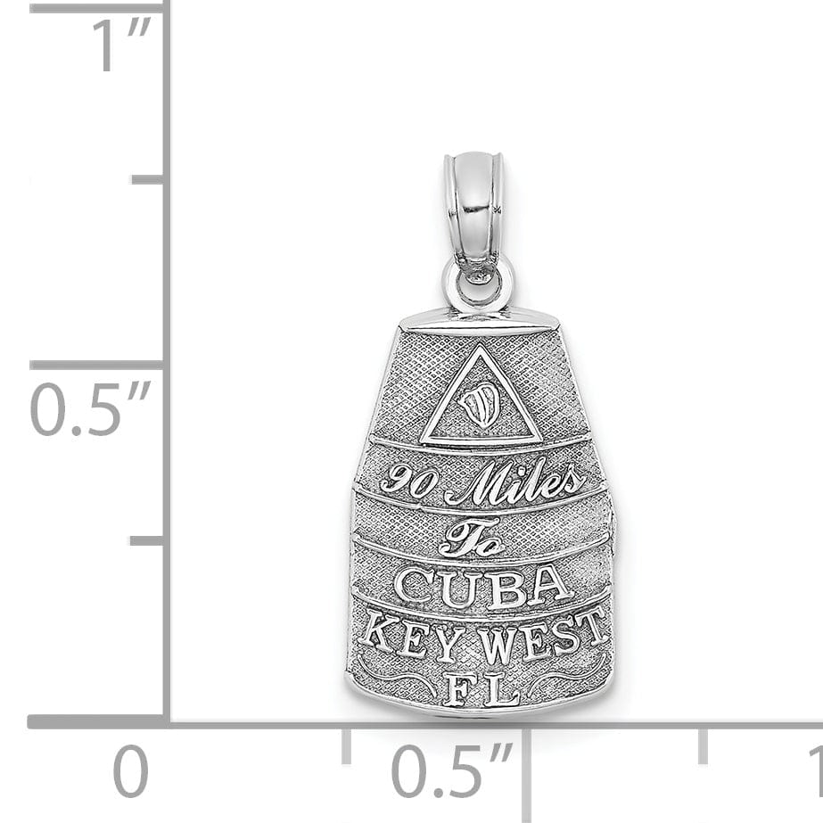 Lovely Rita's Pendants & Charms 14K White Gold Southernmost Point USA 90 Mile From Cuba KEY WEST FL Pendant