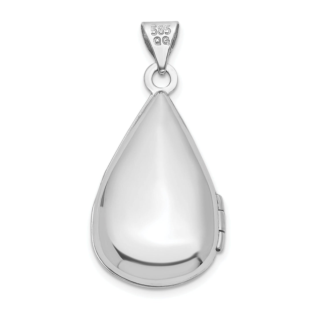 Lovely Rita's Pendants & Charms 14K White Gold Tear Drop Diamond Set Locket