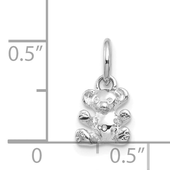 Lovely Rita's Pendants & Charms 14k White Gold Teddy Bear Charm Pendant