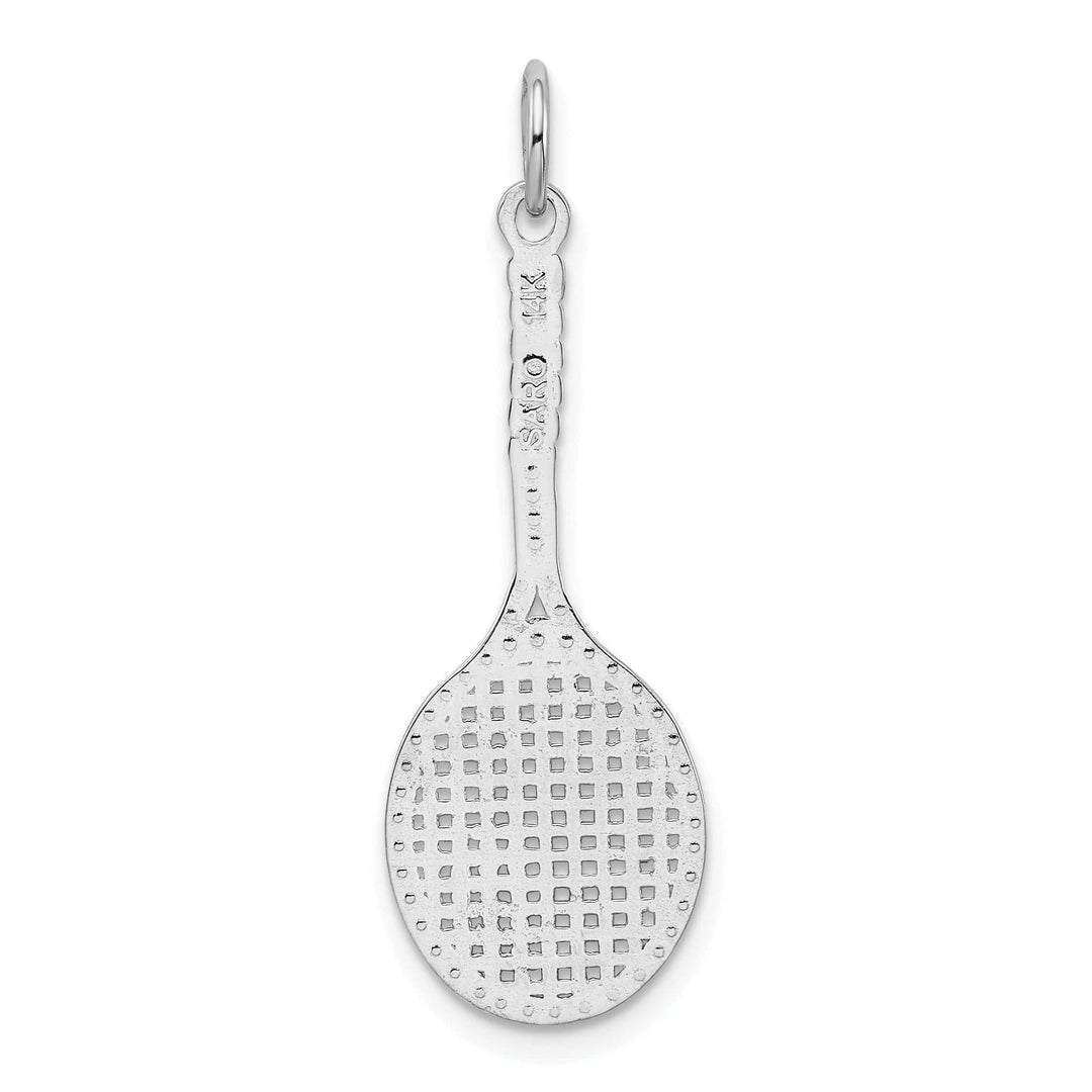 Lovely Rita's Pendants & Charms 14k White Gold Tennis Racquet Charm Pendant